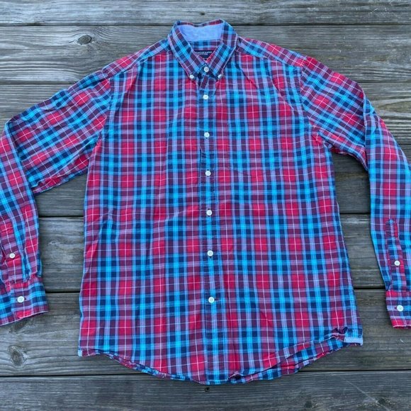 American Eagle Outfitters Men Casual Shirt Long Sleeve Button Down Plaid Sz M/M - Picture 5 of 10